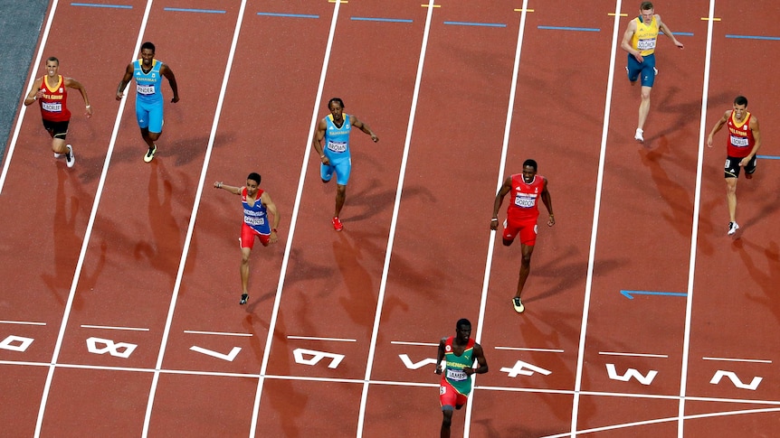 Grenada's Kirani James wins gold in the men's 400m final at the London 2012 Olympic Games.