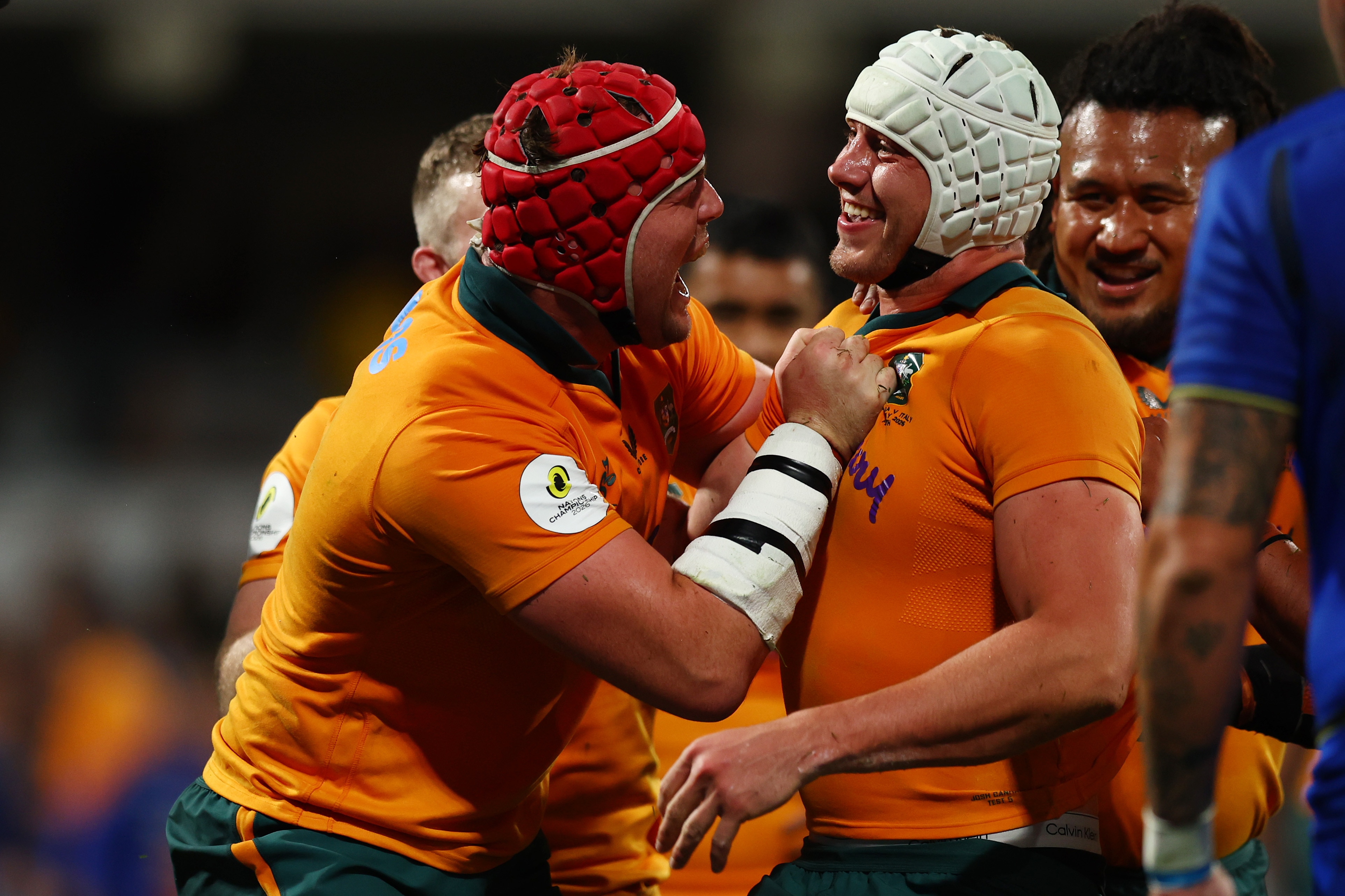 Wallabies playing Italy during their Nations Championship match in Perth