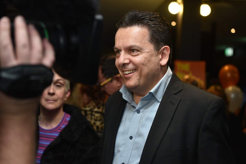 Nick Xenophon early on election night.