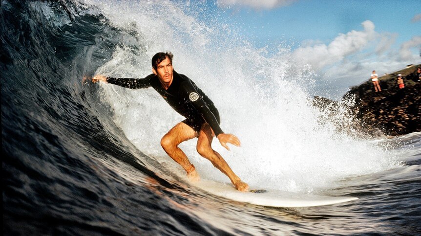 Surf legend Michael Peterson in action at the Rip Curl Pro