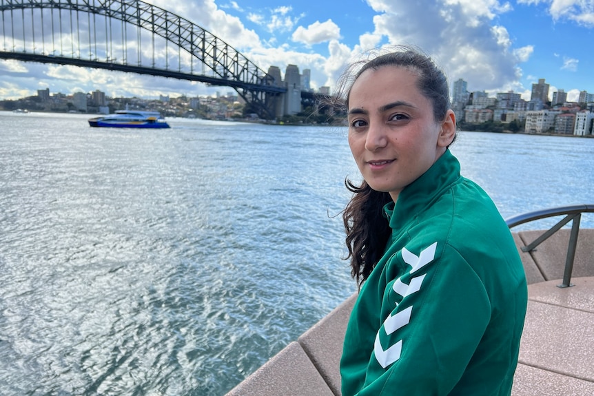 Khalida Popal, who is leading the push for recognition of Afghanistan's female football team, at Sydney Harbour