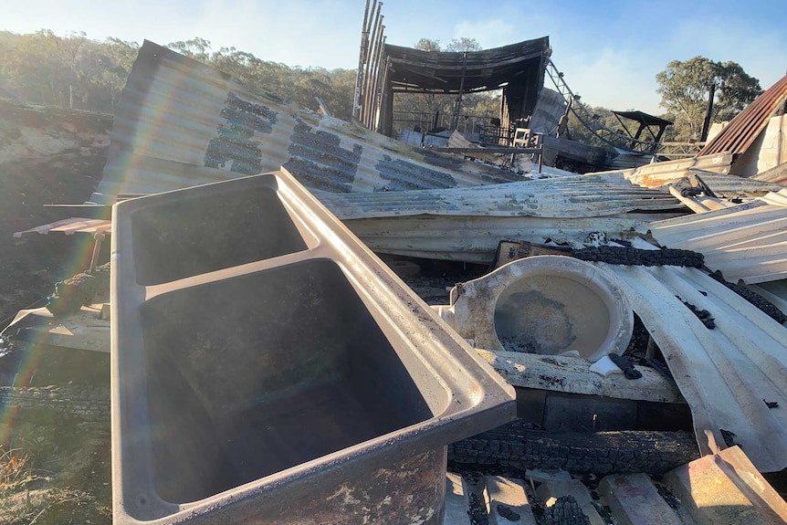 Very little survived at this property after the bushfire tore through.