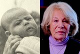 Composite image showing a baby and an elderly woman.