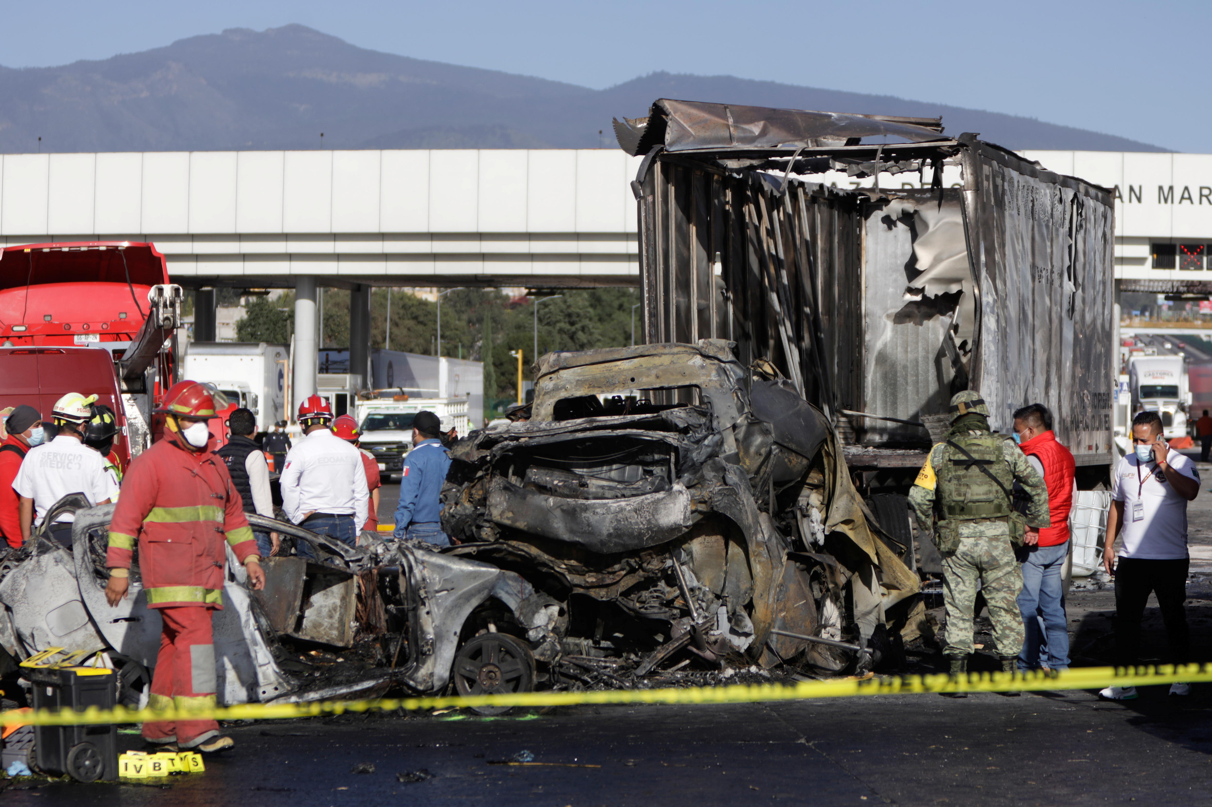 Truck crashes into cars at toll booth in Mexico, killing at least 19