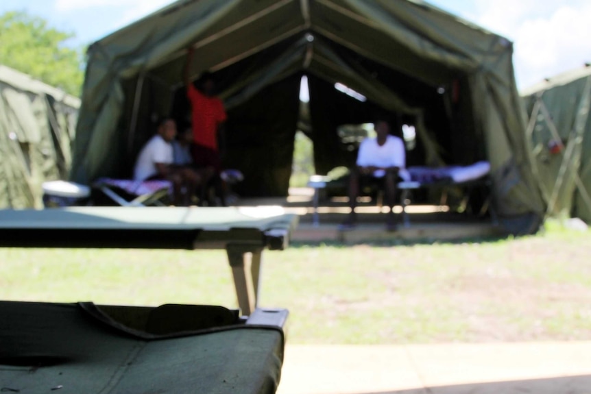Tent accommodation for asylum seekers on Nauru.