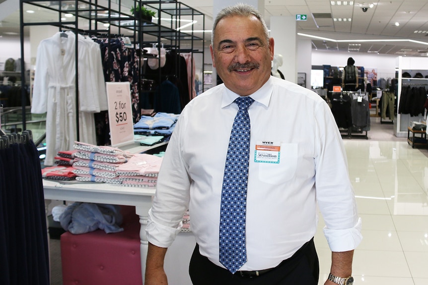 Peter Monachetti, manager Hobart Myer store, April 2018.