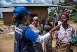 WHO worker in Congo during the 2018 Ebola outbreak