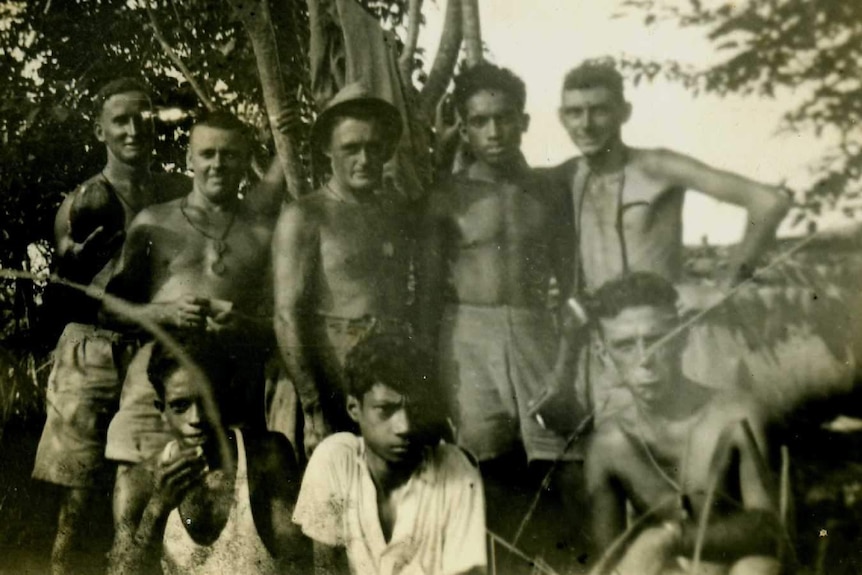 Max Gilbert (back row on right) pictured with other members of Gull Force in Ambon