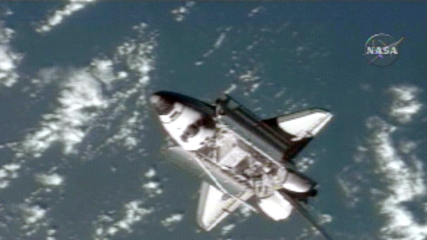 A piece of ice struck the shuttle shortly after liftoff.