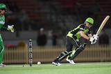 Sydney Thunder's Rachael Haynes (R) bats in the Women's Big Bash League match v Melbourne Stars.