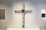 The Cross of Long Tan displayed inside the war memorial.