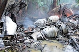 Wreckage of Trans Air jet that crashed on Papau New Guinea's Misima Island on August 31, 2010.