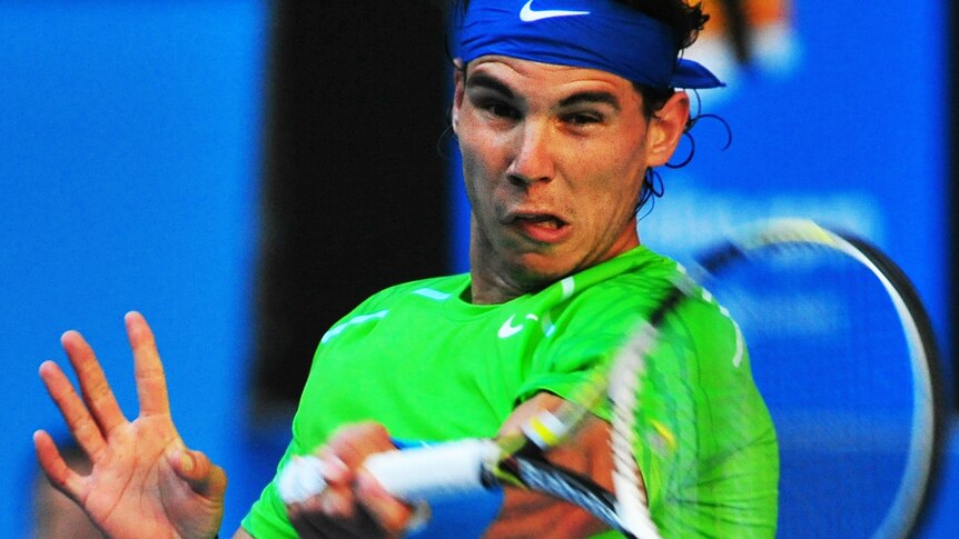 Nadal fires one down the line
