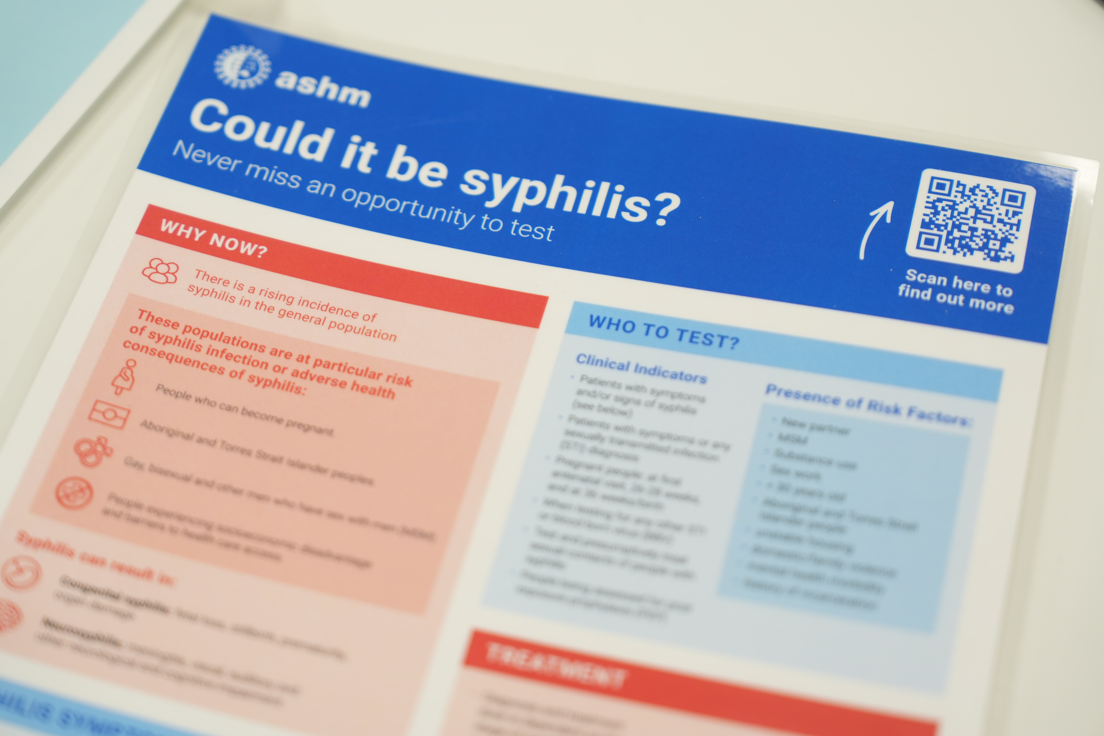A piece of paper with health information reads: Could it be syphilis?
