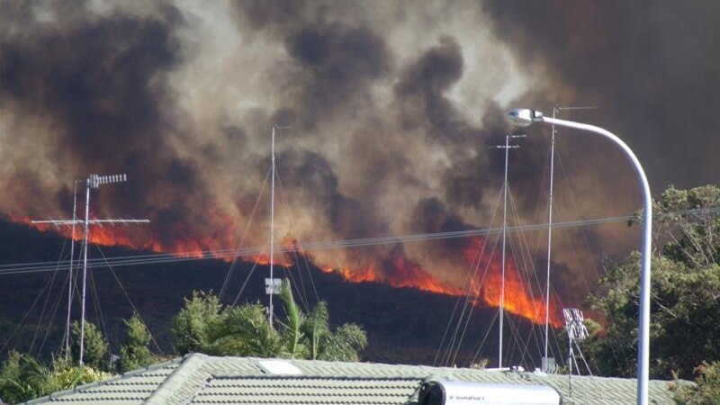 Bushfire at Fingal Bay at Port Stephens on Sunday, October 13