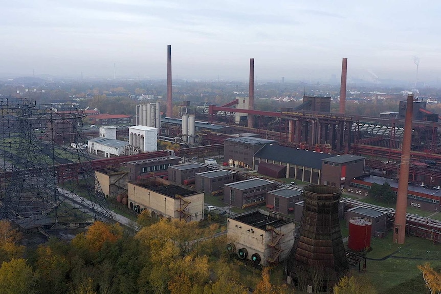 An aerial view of the disused coal mine.