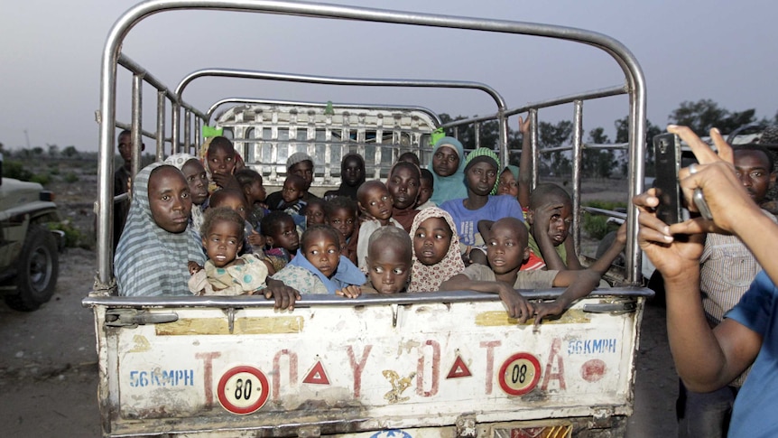 Women and children freed from Boko Haram fighters arrived in a Nigerian refugee camp