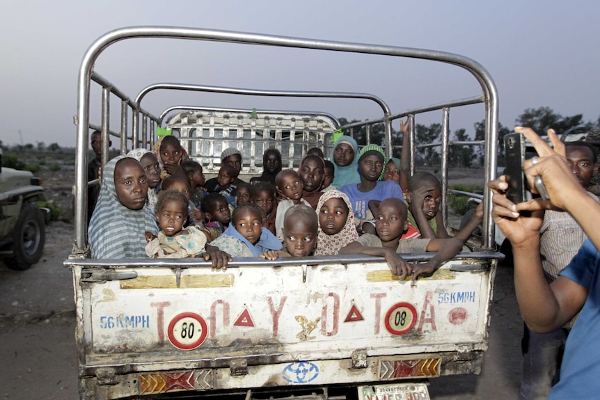 Women and children freed from Boko Haram fighters arrived in a Nigerian refugee camp