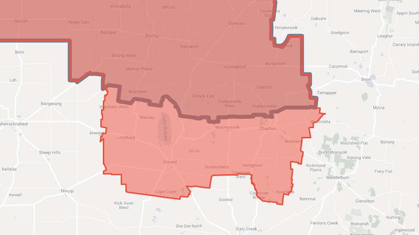 A map showing electoral boundaries in Victoria.