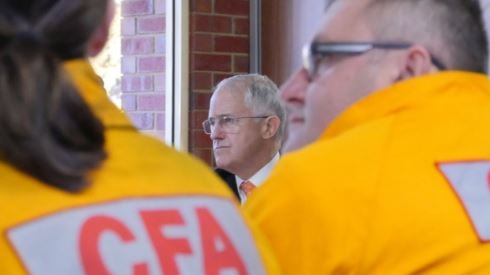 Malcolm Turnbull meets with CFA firefighters over union dispute, June 23, 2016
