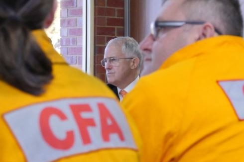 Malcolm Turnbull meets with CFA firefighters over union dispute, June 23, 2016