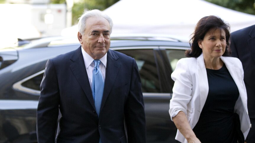 Former IMF chief Dominique Strauss-Kahn and his wife Anne Sinclair
