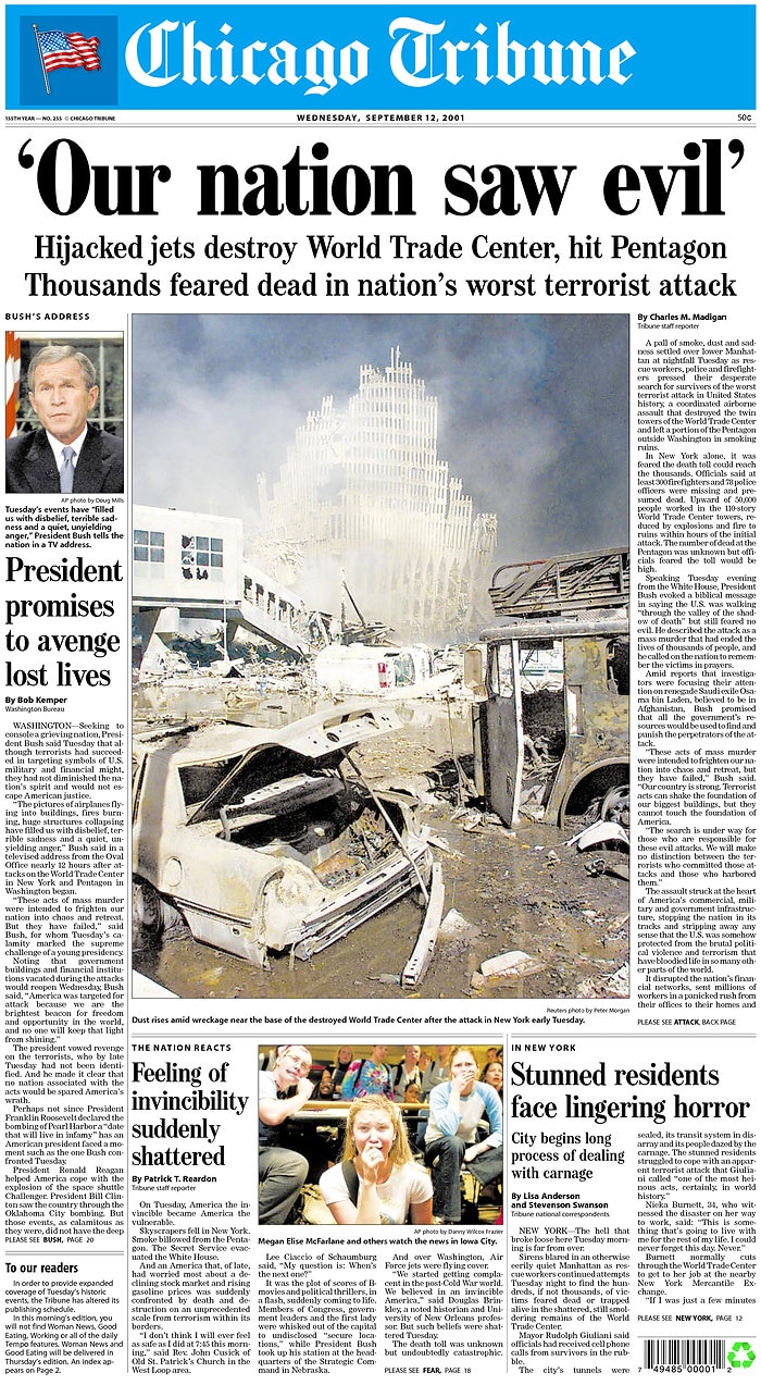 September 11: Newspaper front pages from the following day - ABC News