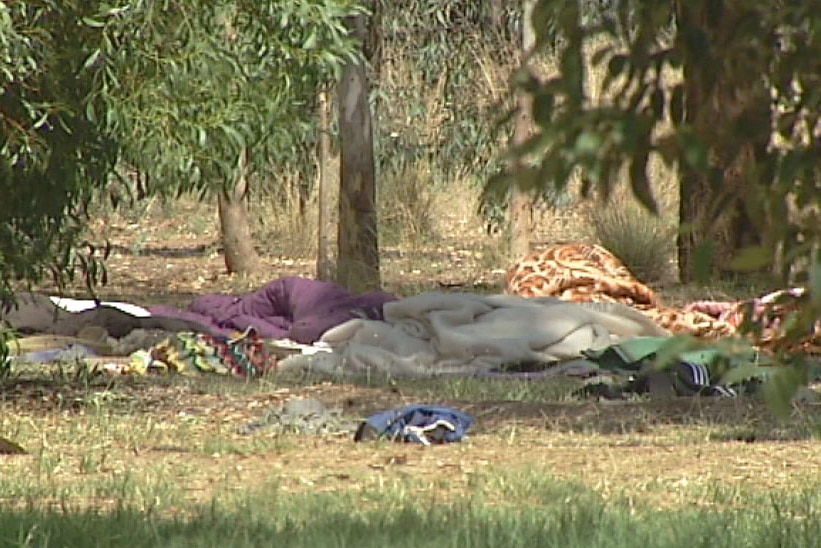 Homeless people set up home in south parklands