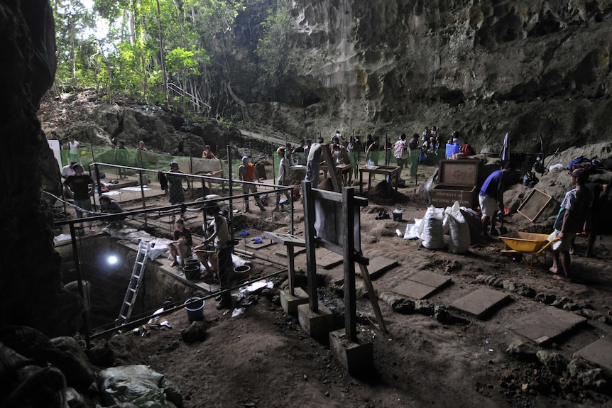 Excavations at Callao Cave in Luzon
