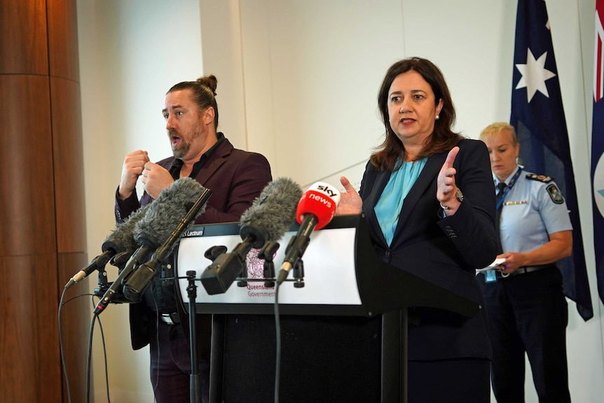 Premier Annastacia Palaszczuk holds a press conference.