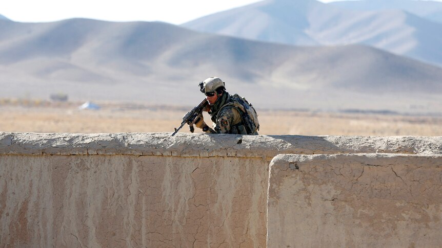 US soldier on patrol