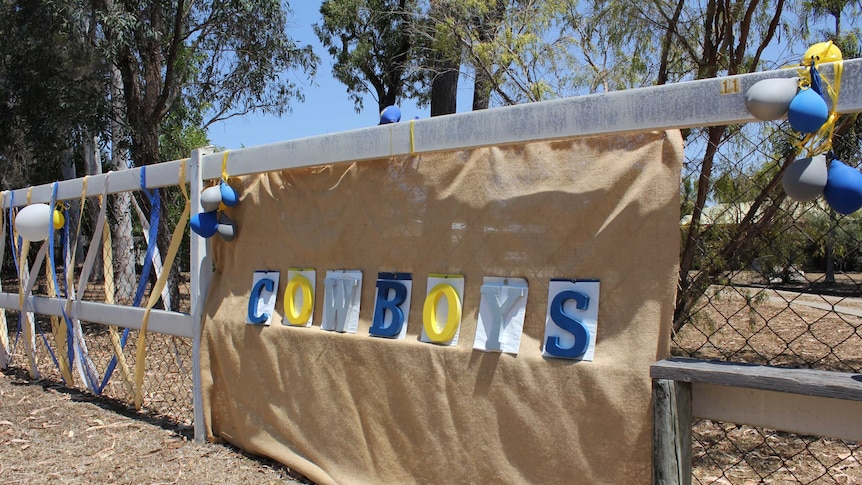 NRL team the north Queensland Cowboys training at their home stadium with crowds watching