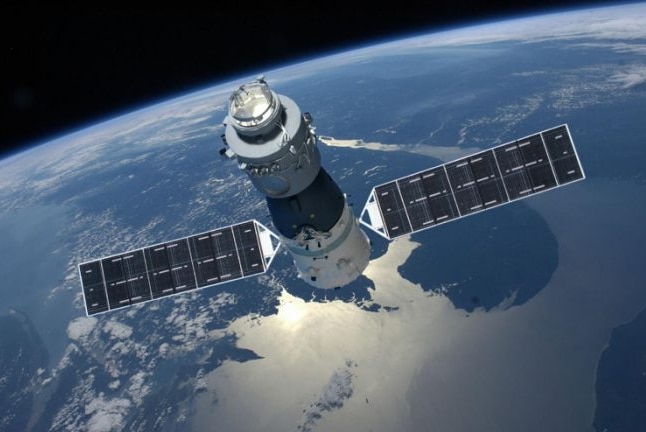 An artist's depiction of the Chinese space lab Tiangong-1.
