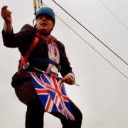 Boris on a zip line