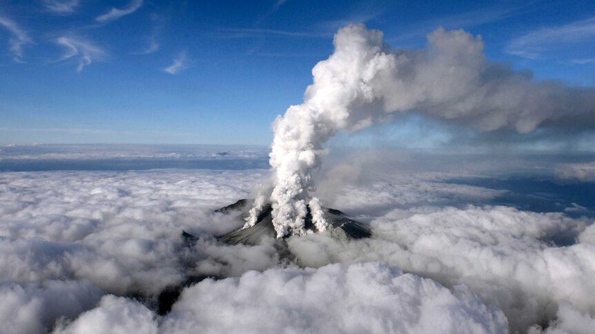 Mount Ontake erupts
