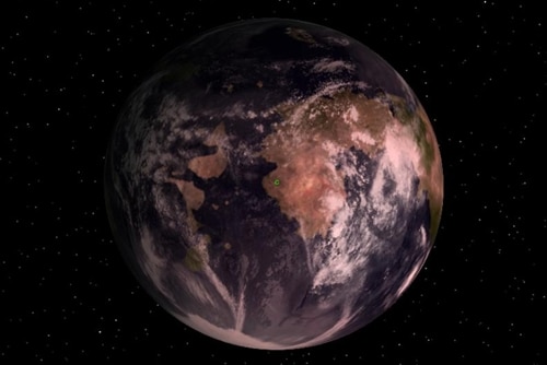 An artist's impression of the Earth-like exoplanet Gliese 581d