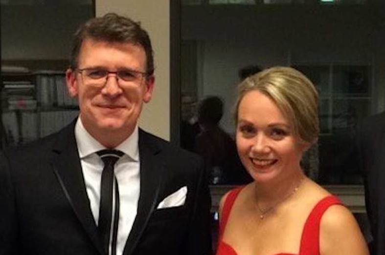 Acting Immigration Minister Alan Tudge and media adviser Rachelle Miller