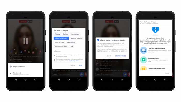Facebook is increasing its suicide prevention tools, including new options for Facebook Live.