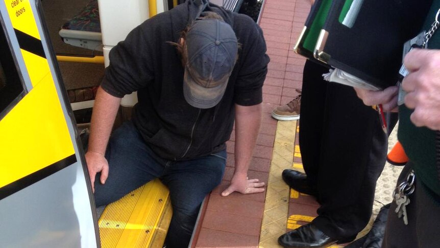 A man's leg was stuck in a gap between a train and platform at Stirling station in Perth.