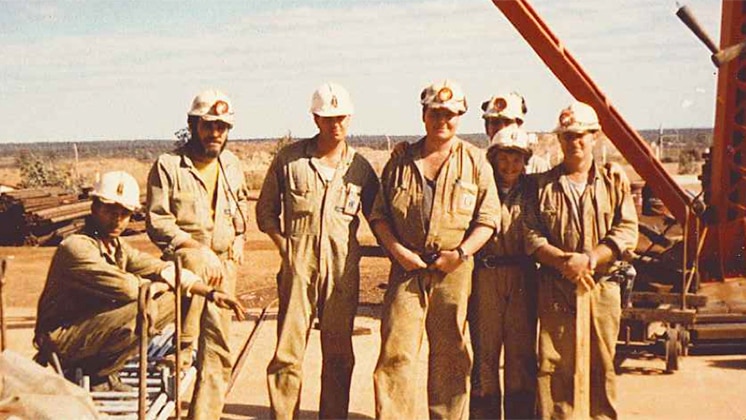 Alex Atkins with her WA School of Mines peers in 1986.