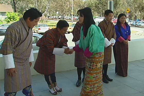 Bhutan's Queen Mother meets students at the University of Canberra.