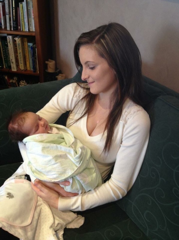 15-year-old Ebony Curtis with daughter her baby Ruby.