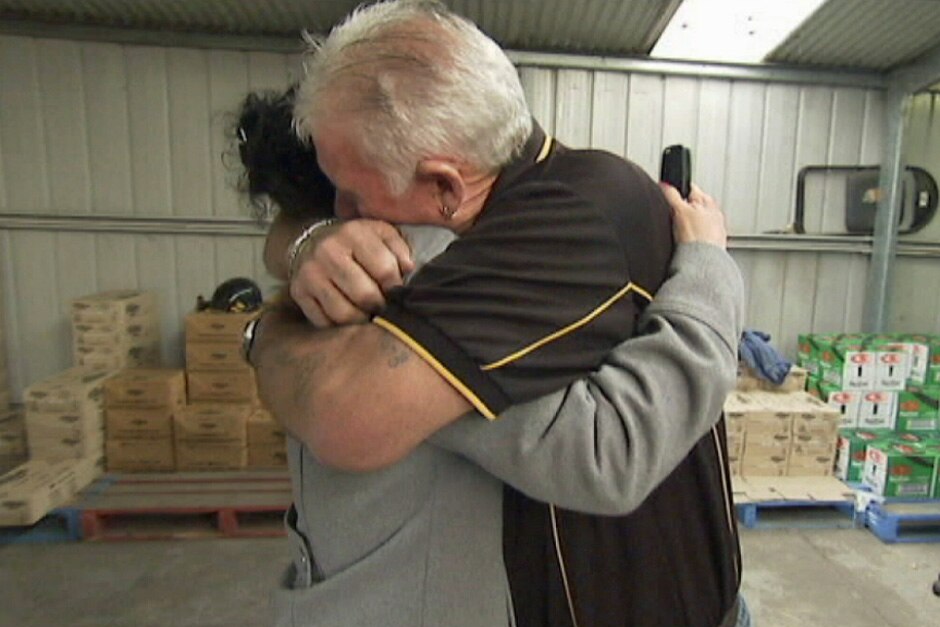 Jacqui Lambie hugs her father