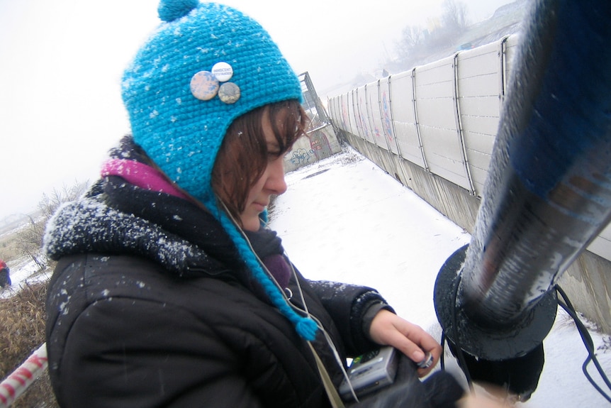 Jodi Rose testing the Bizovik Bridge