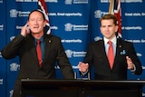 Qld Attorney-General Jarrod Bleijie (right) and Racing Minister Steve Dickson