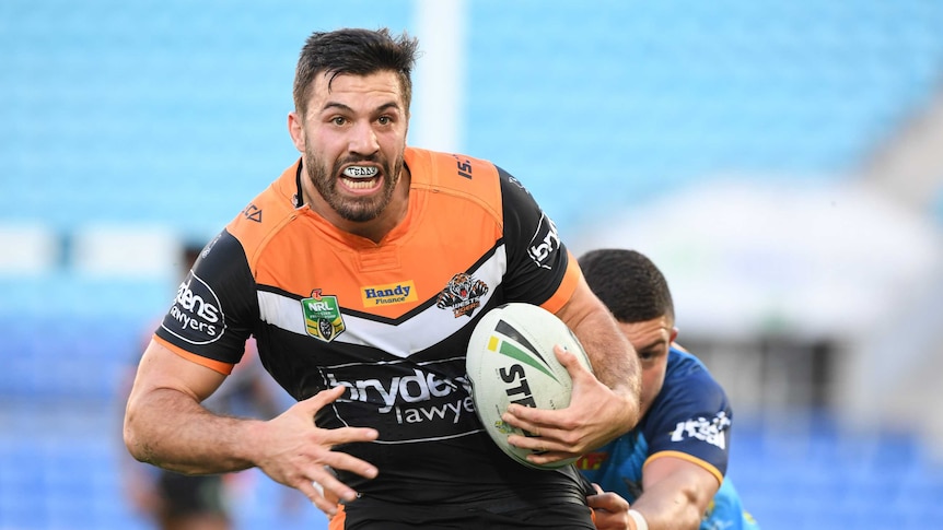 James Tedesco on the charge in the NRL