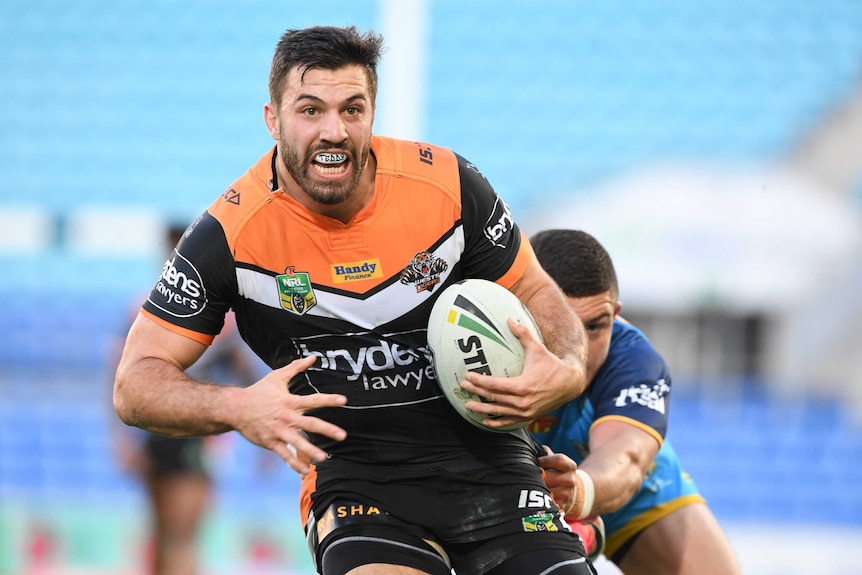 James Tedesco on the charge in the NRL