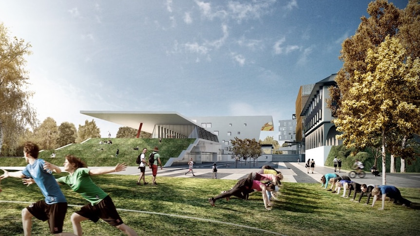 Artist's impression of new ANU recreation building.