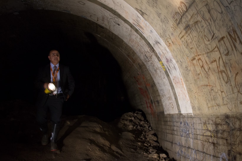 Sydney Trains Tony Eid looks at graffiti on the St James tunnel walls