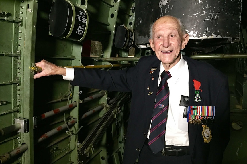 A photo of Murray Maxton at the 75 year commemoration service for Bomber Command in Canberra